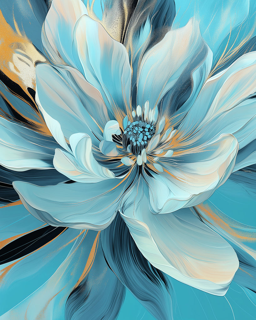 Grote zeeblauwe chrysant Schilderen op Nummers