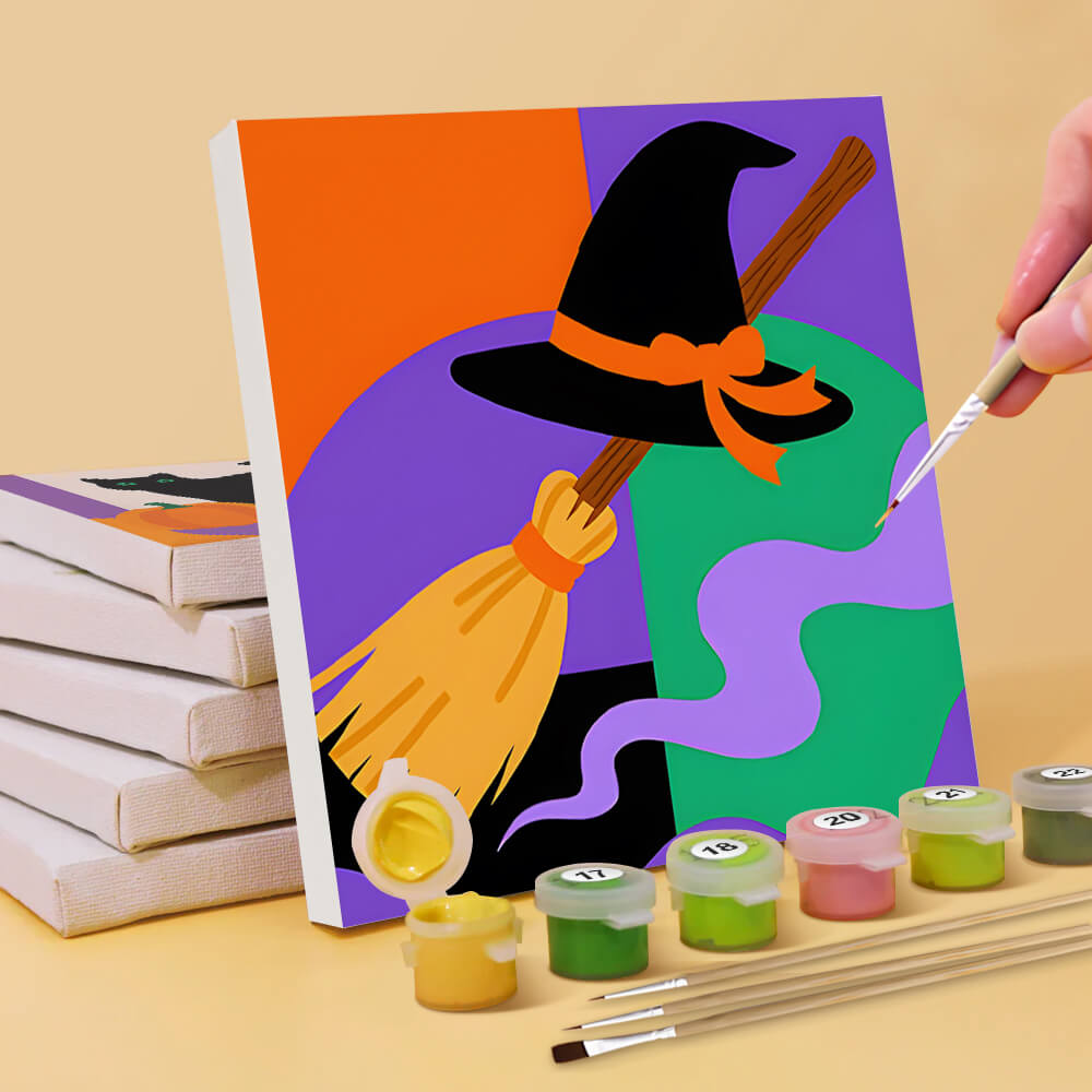 Halloween Cartoon Versieringen 6 Stuks Mini Schilderen op Nummers