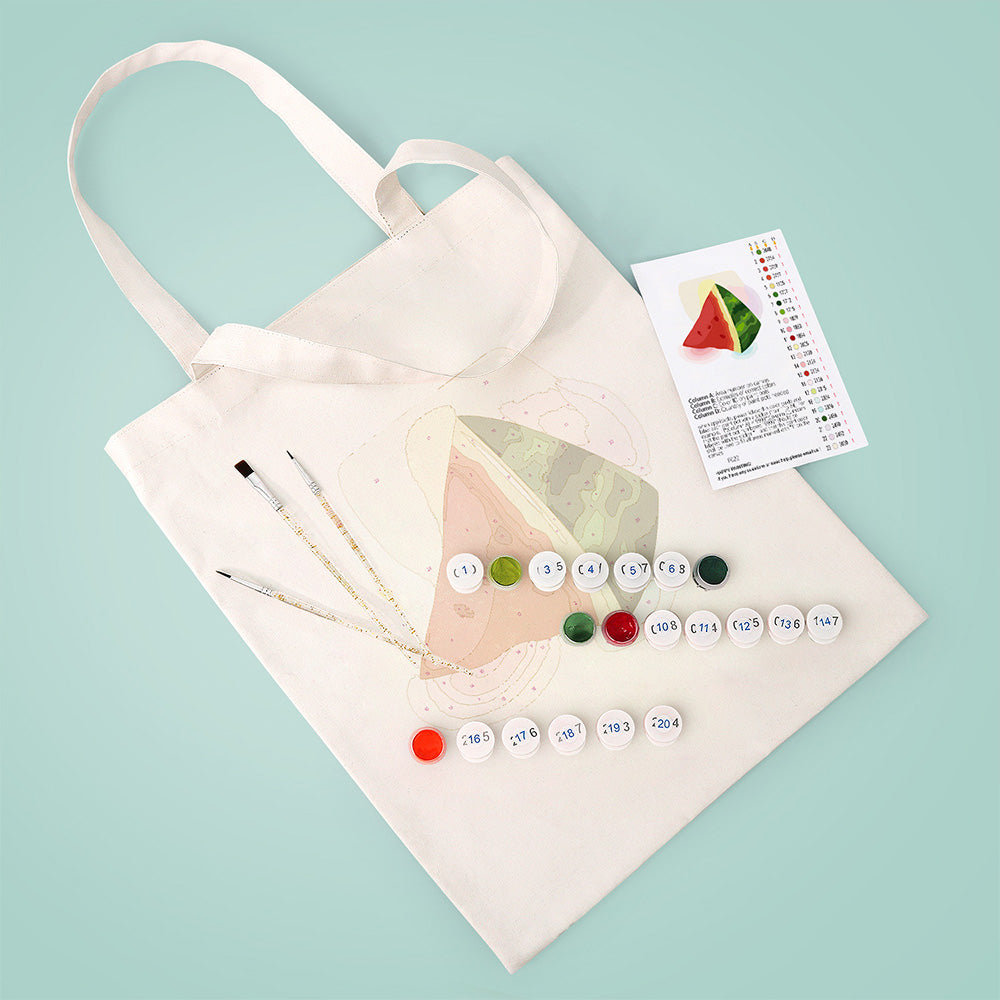 Heerlijke Watermeloen Canvas Tote Bag Schilderen op Nummers