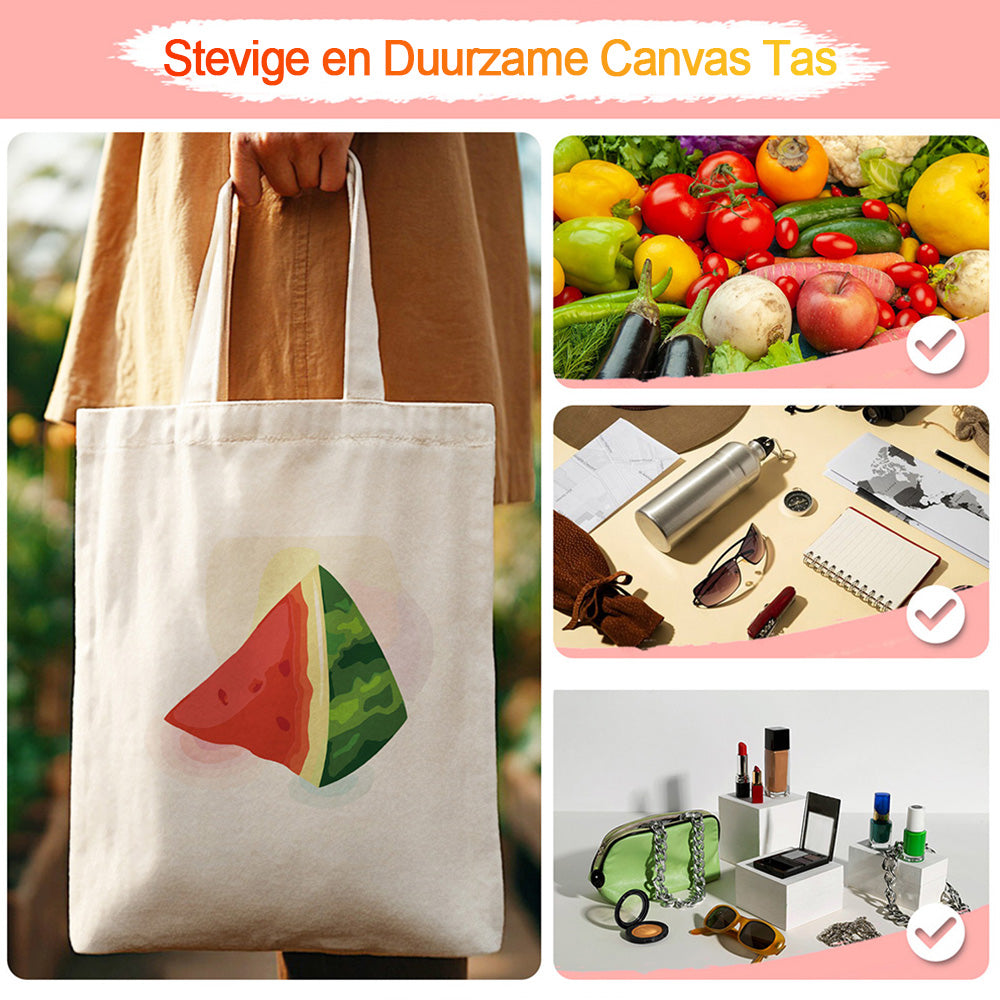 Heerlijke Watermeloen Canvas Tote Bag Schilderen op Nummers