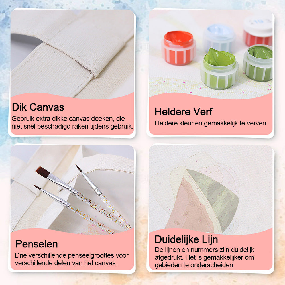 Heerlijke Watermeloen Canvas Tote Bag Schilderen op Nummers