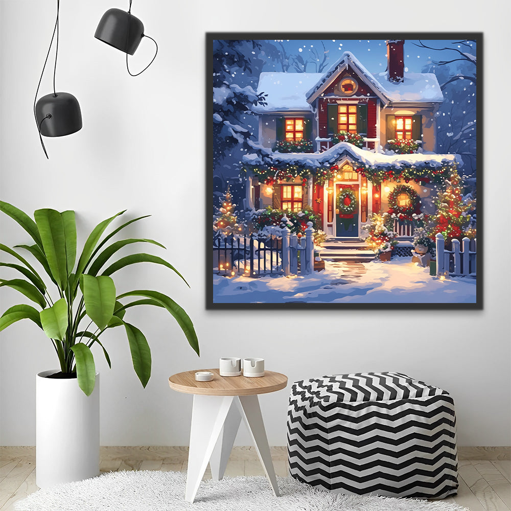 Het Huis Versieren voor Kerstmis Schilderen op Nummers