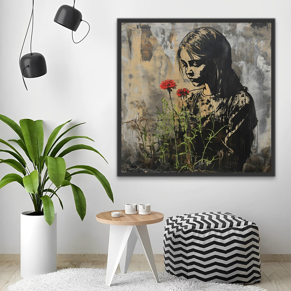 Het Kleine Meisje met de Bloemen Schilderen op Nummers