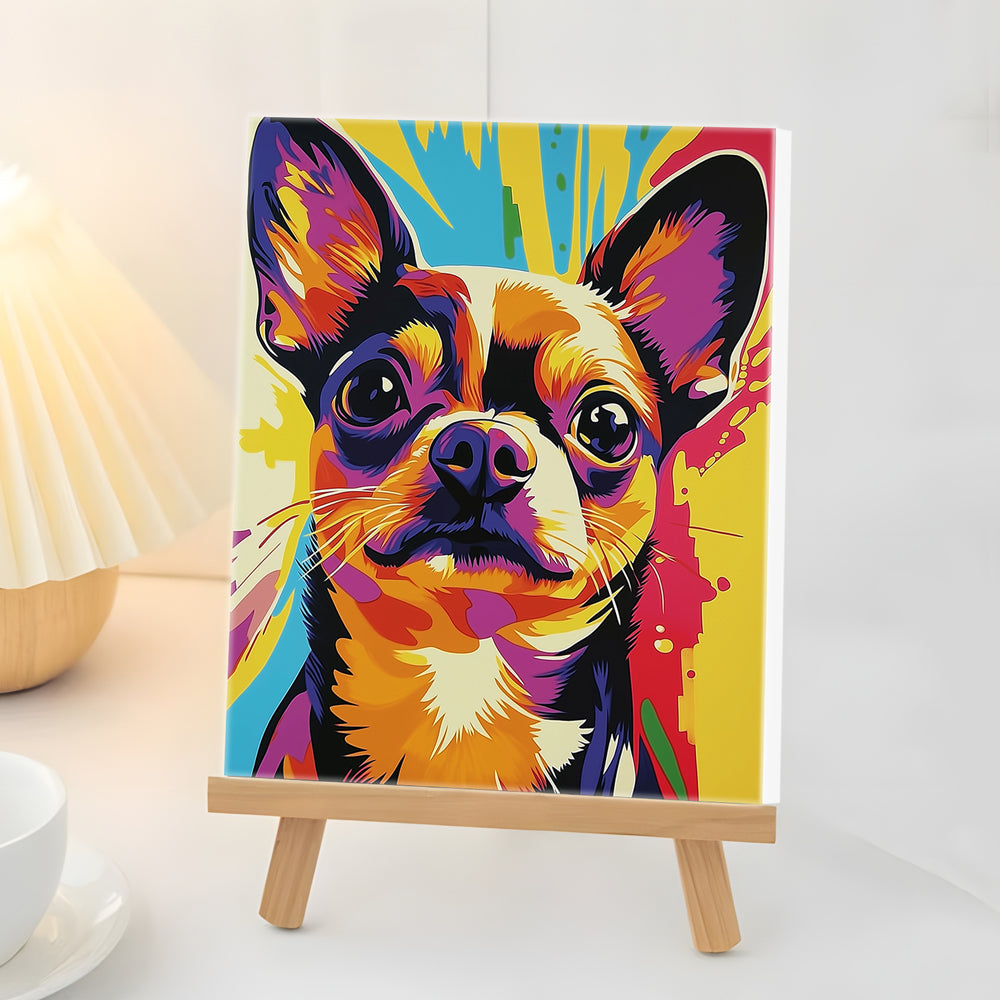Hond Pop Art Mini Schilderen op Nummers
