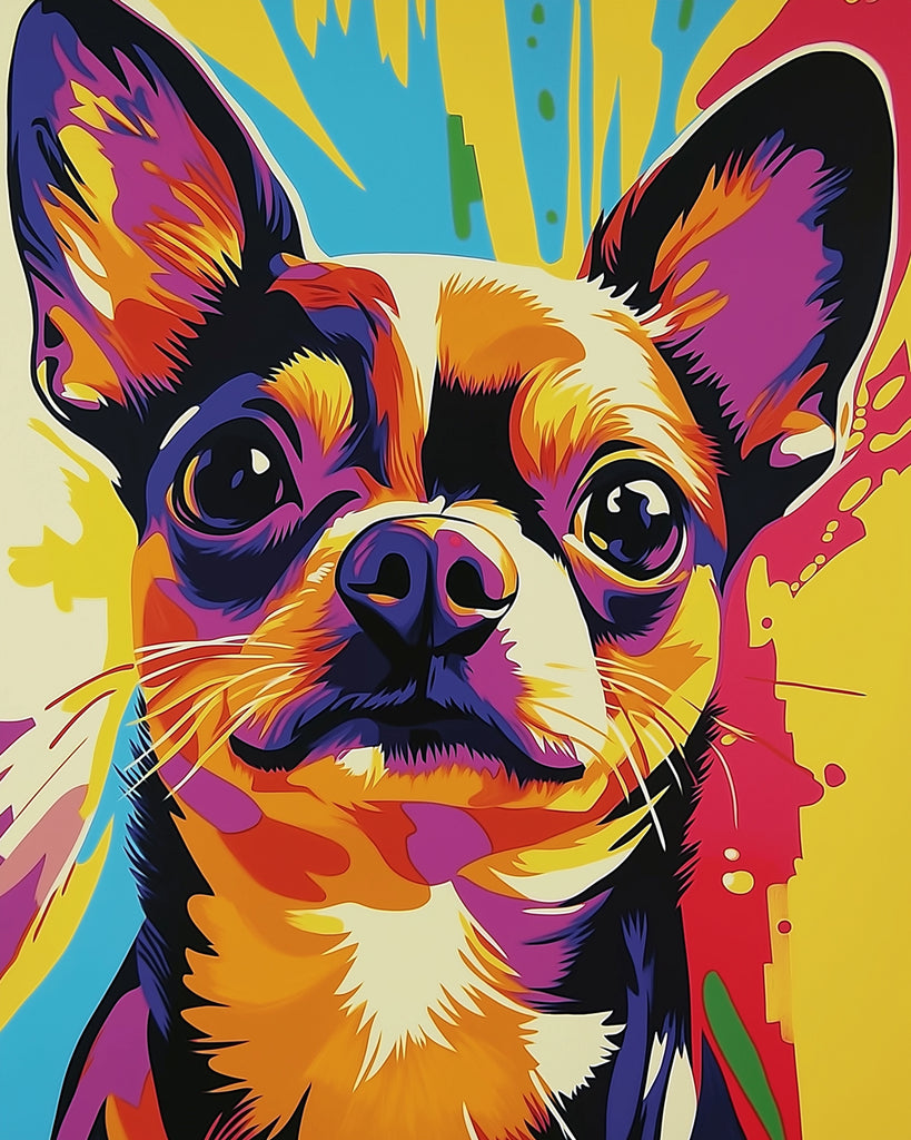 Hond Pop Art Mini Schilderen op Nummers