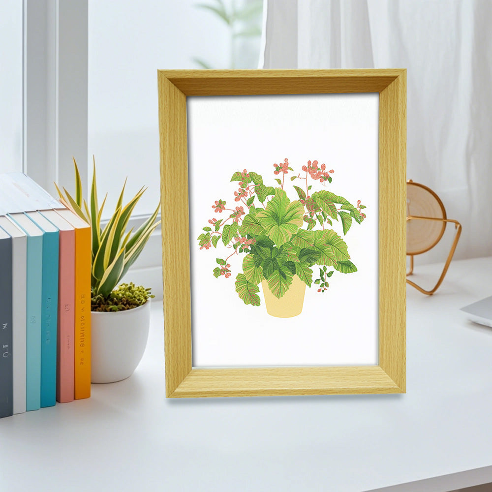 Houtkleurige Fotolijst voor Mini Schilderen op Nummers
