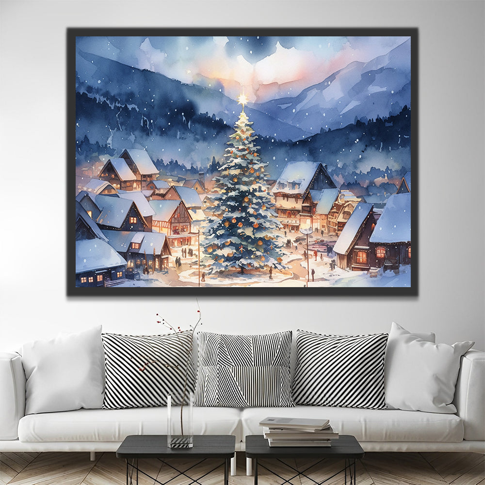 Huge Christmas Tree in the City Schilderen op Nummers