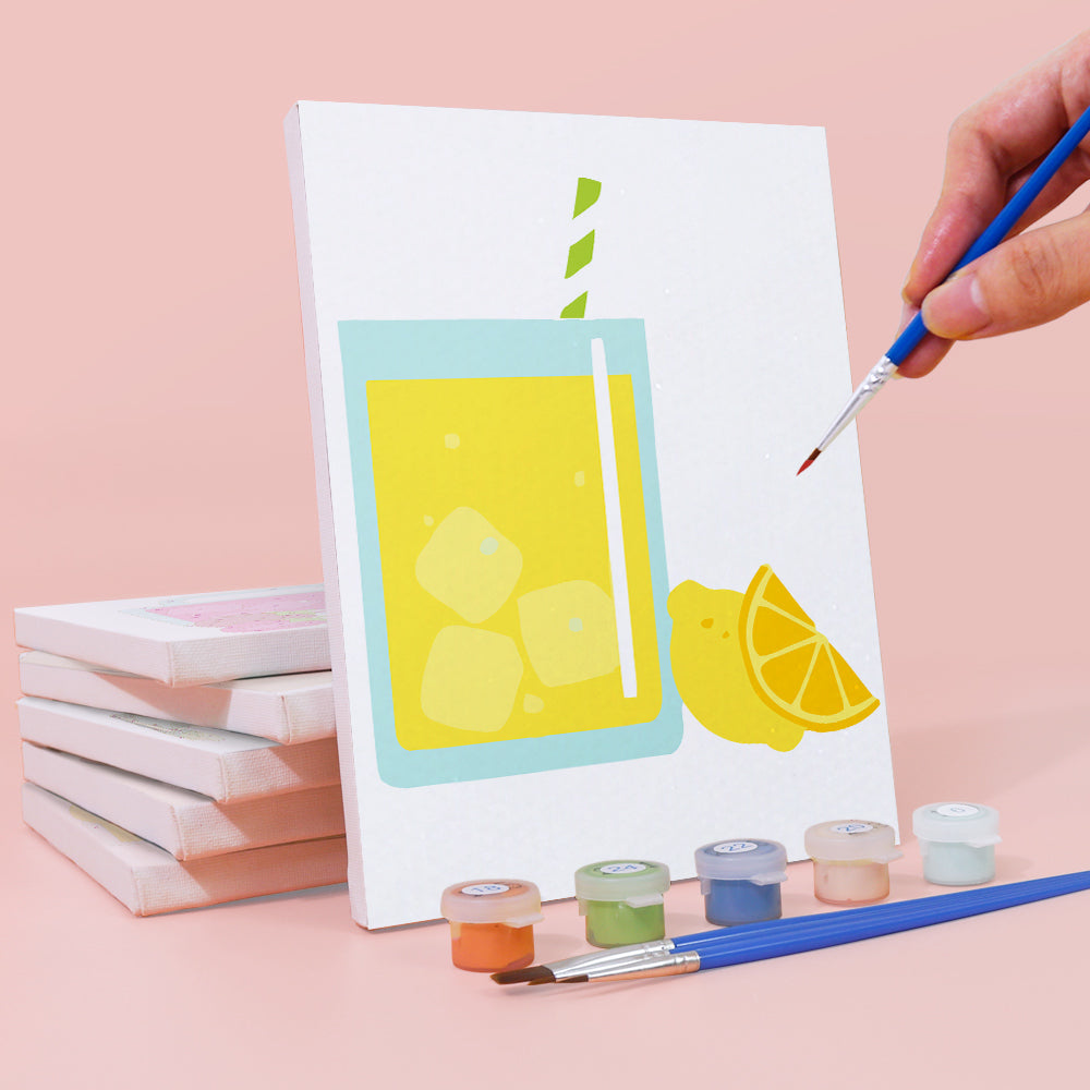 Ijskoude Drankjes met Rietjes 6 Stuks Mini Schilderen op Nummers
