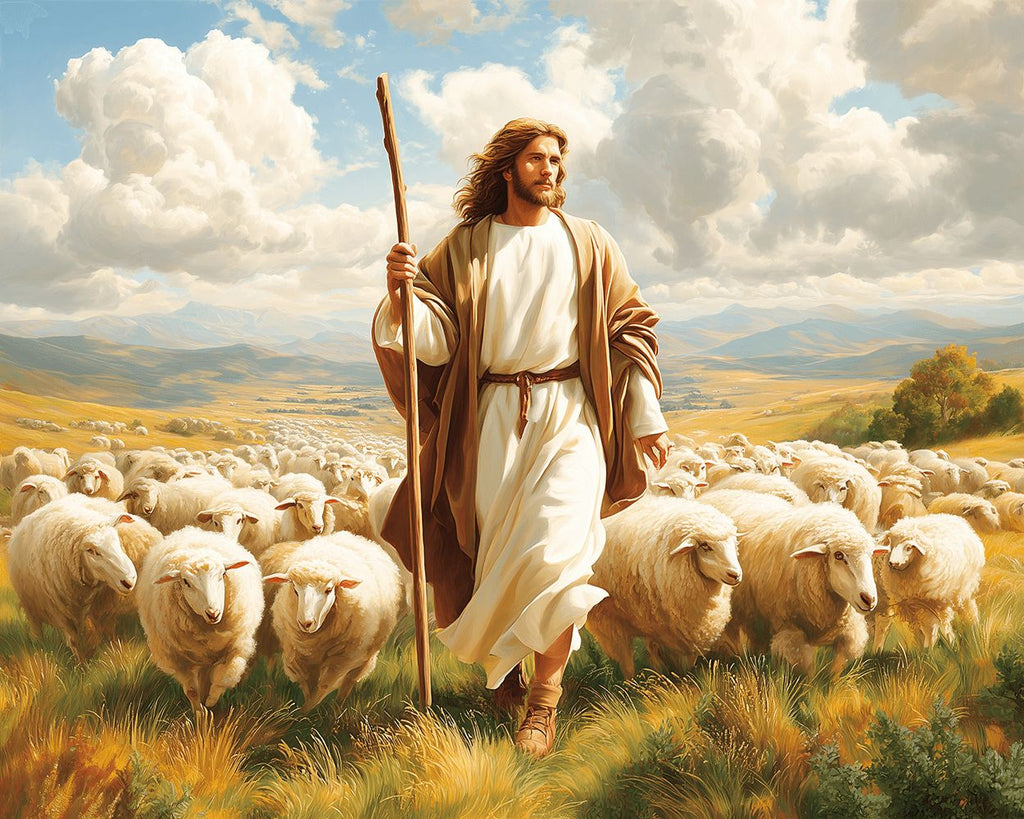 Jezus Hoedt de Schapen Schilderen op Nummers