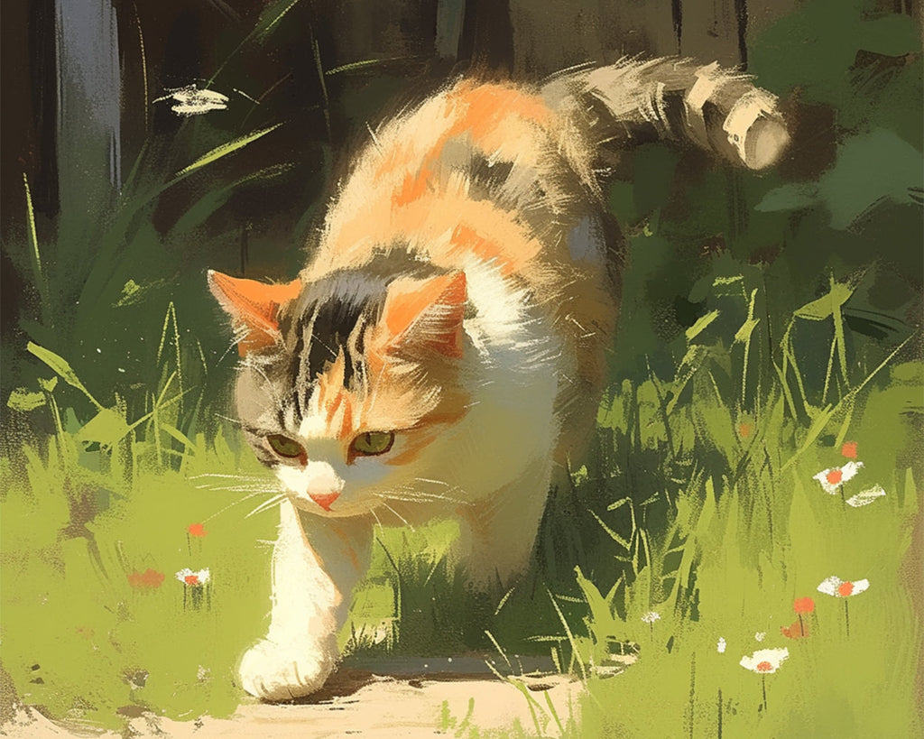 Kat in de Wei Schilderen op Nummers