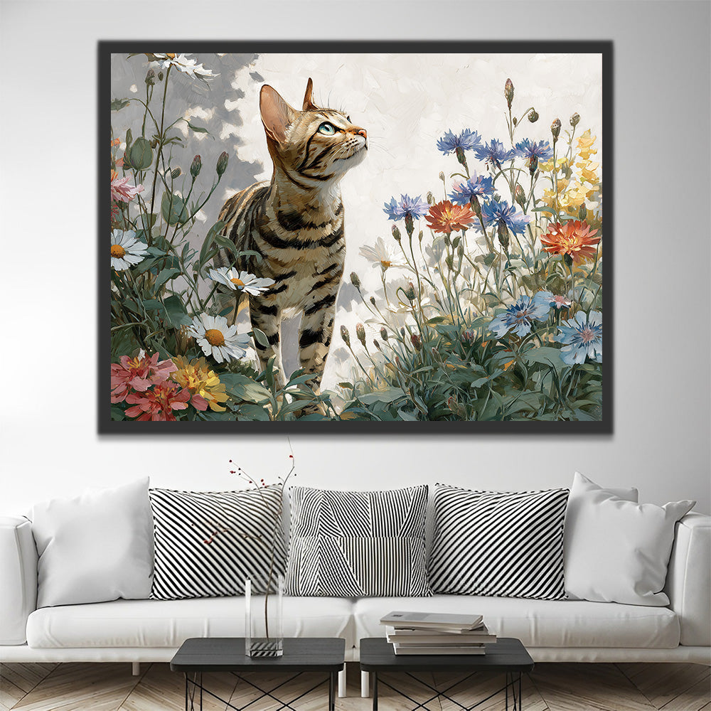 Kat in de Wilde Chrysanten Schilderen op Nummers