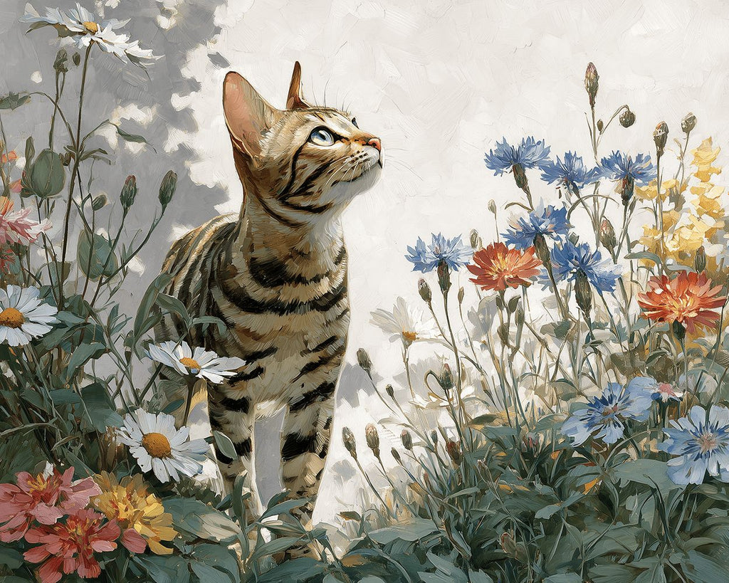 Kat in de Wilde Chrysanten Schilderen op Nummers