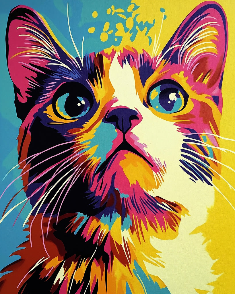Kat in Graffitistijl Mini Schilderen op Nummers