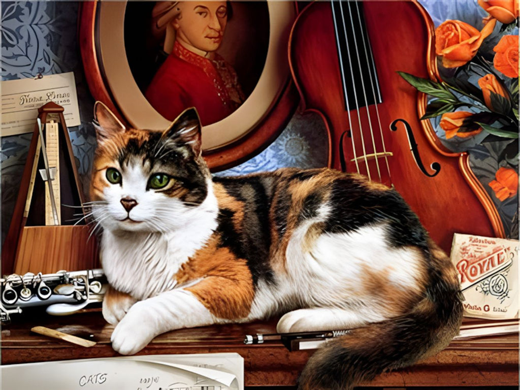 Kat op Bureau Schilderen op Nummers