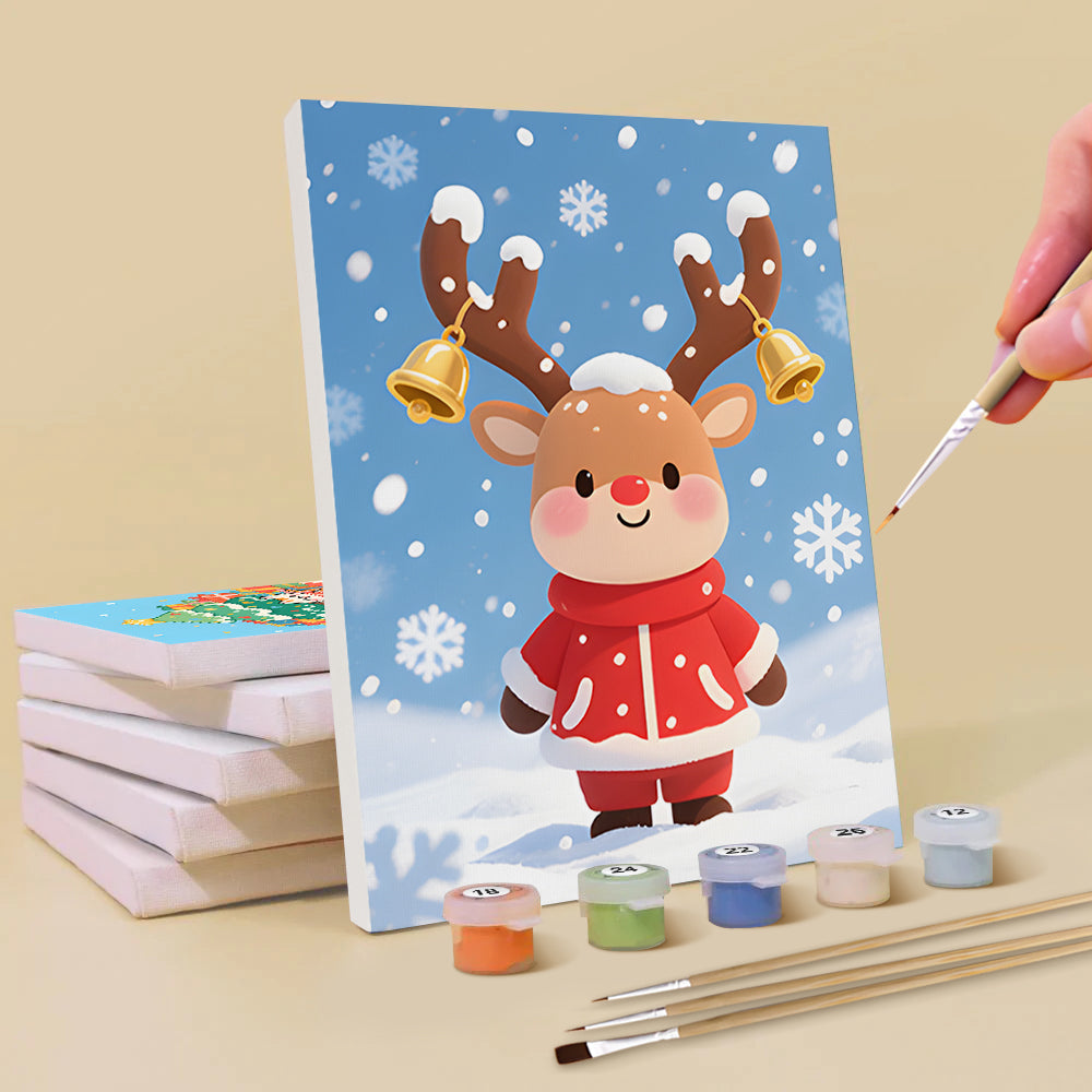 Kerstcadeaus en Sneeuwvlokken 6 Stuks Mini Schilderen op Nummers