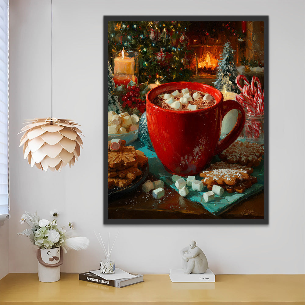 Kerstmarshmallowkoffie Schilderen op Nummers