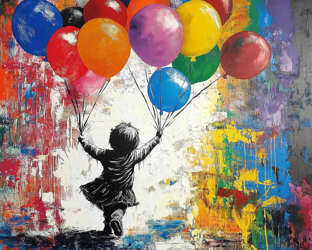 Kinderen met Kleurrijke Ballonnen Schilderen op Nummers