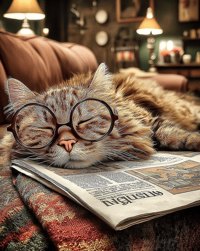 Kittens Slapend op Krantenpapier Schilderen op Nummers