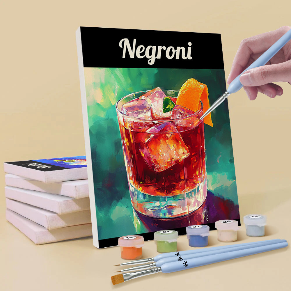 Klassieke Cocktail 6 Stuks Mini Schilderen op Nummers