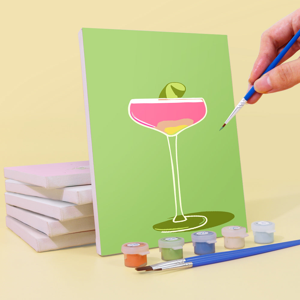 Kleurrijke Cocktails 6 Stuks Mini Schilderen op Nummers