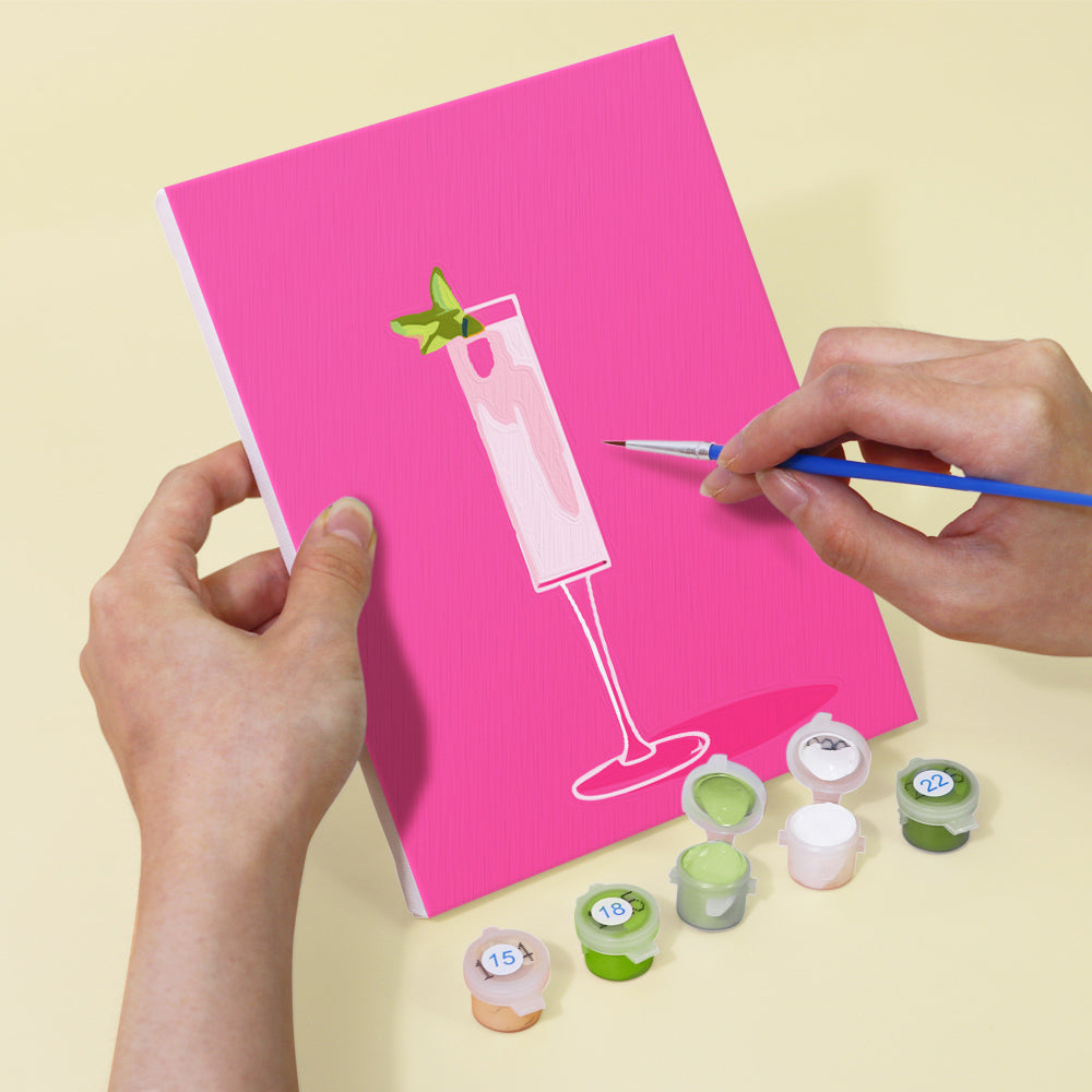 Kleurrijke Cocktails 6 Stuks Mini Schilderen op Nummers