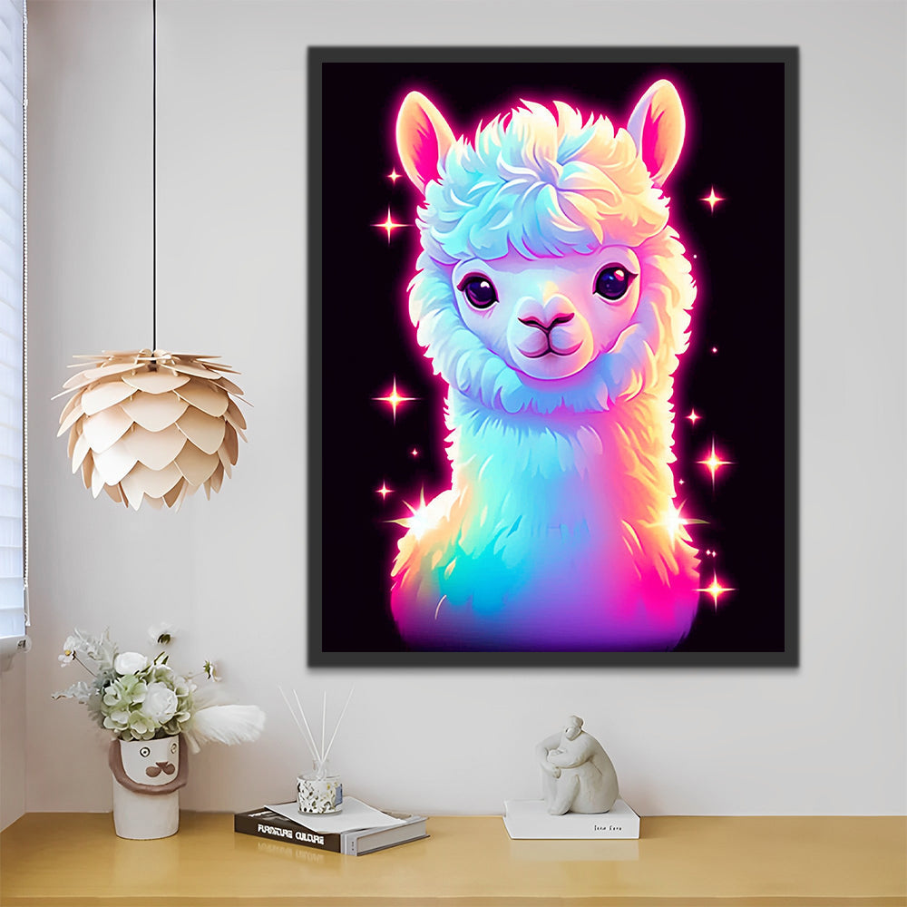 Kleurrijke en Schattige Alpaca Schilderen op Nummers