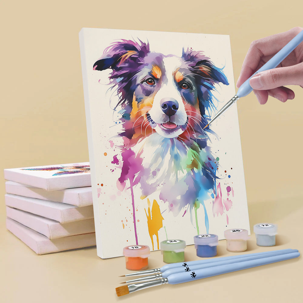 Kleurrijke Honden van Verschillende Rassen 6 Stuks Mini Schilderen op Nummers