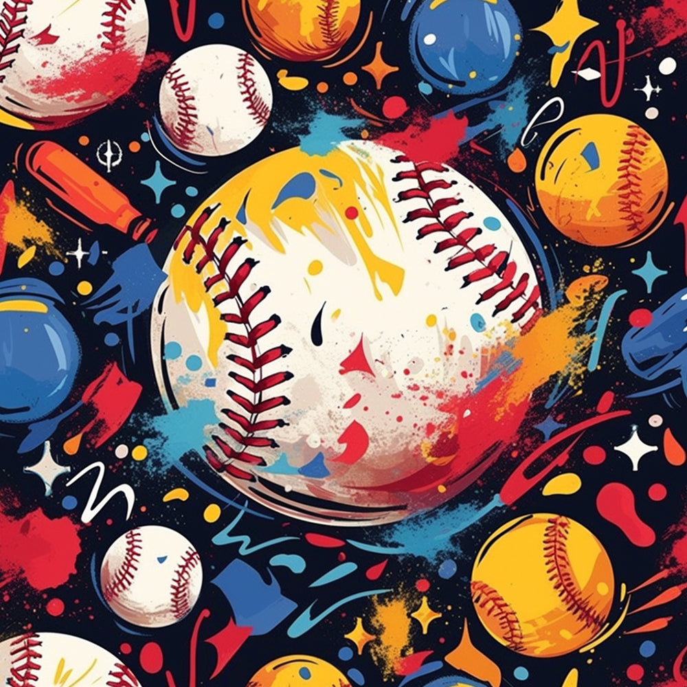 Kleurrijke Honkbal Schilderen op Nummers