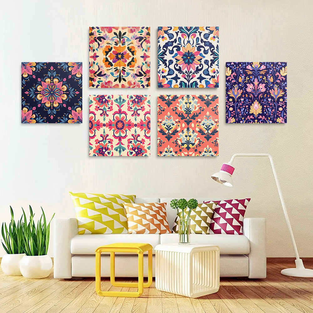 Kleurrijke Mandala 6 Stuks Mini Schilderen op Nummers