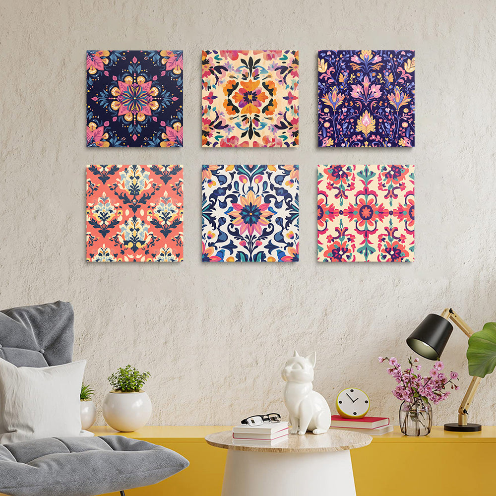 Kleurrijke Mandala 6 Stuks Mini Schilderen op Nummers