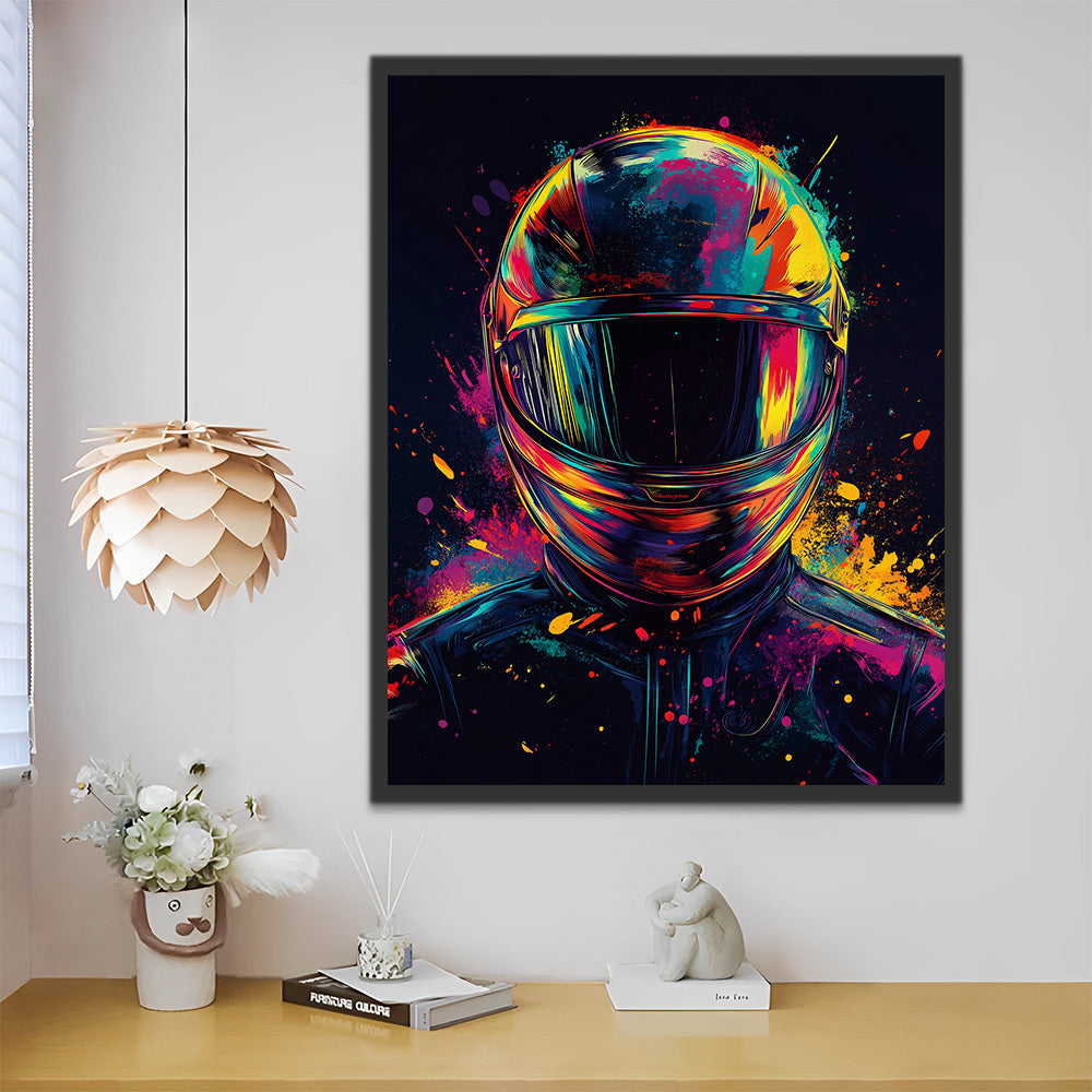 Kleurrijke Motorhelm Schilderen op Nummers