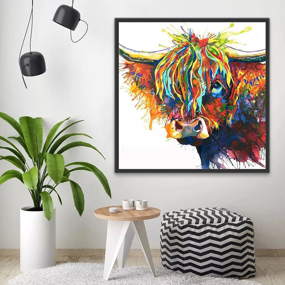 Kleurrijke stier Dier Schilderen op Nummers