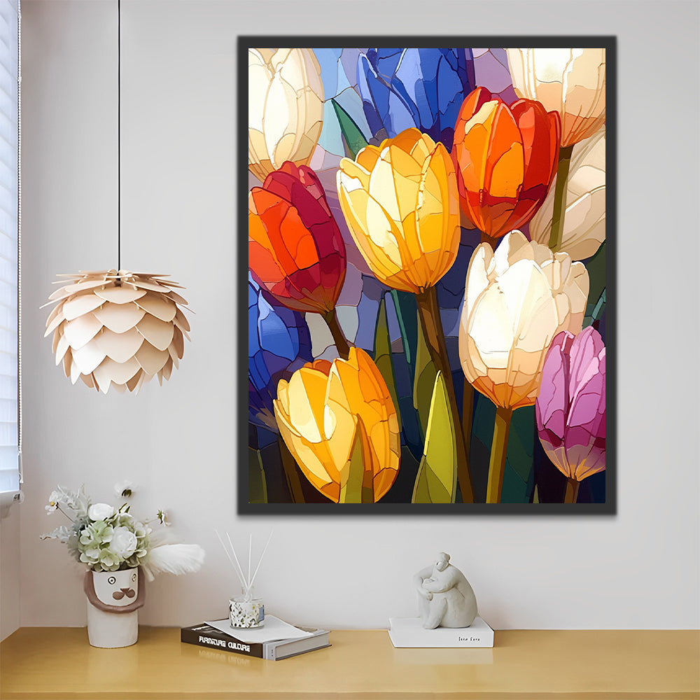 Kleurrijke tulpen Schilderen op Nummers