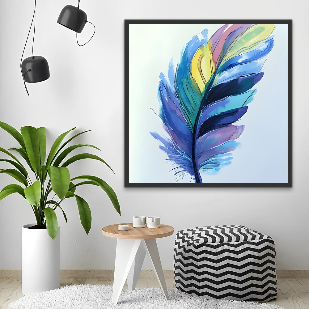 Kleurrijke Veren in Watercolor Schilderen op Nummers