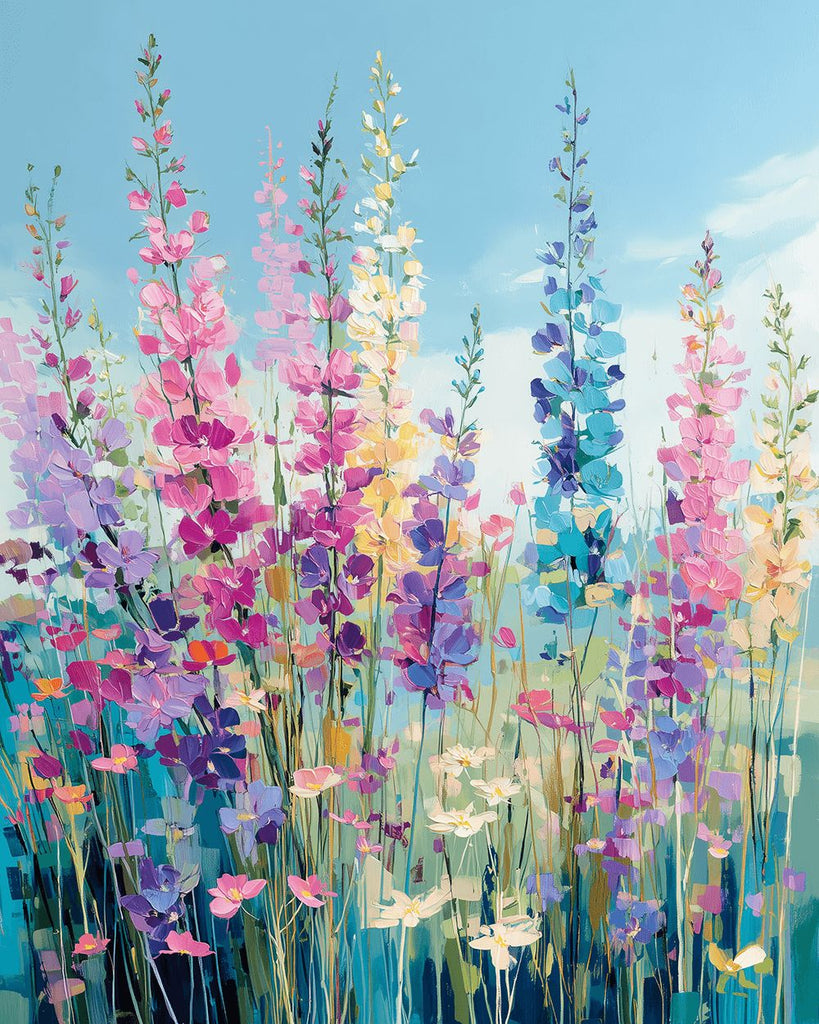 Kleurrijke Wilde Bloemen in de Lente Schilderen op Nummers