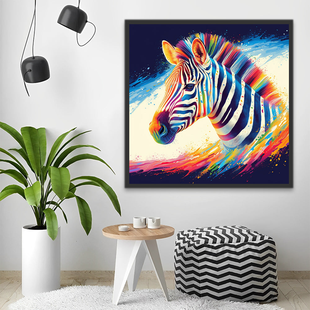 Kleurrijke Zebra Schilderen op Nummers