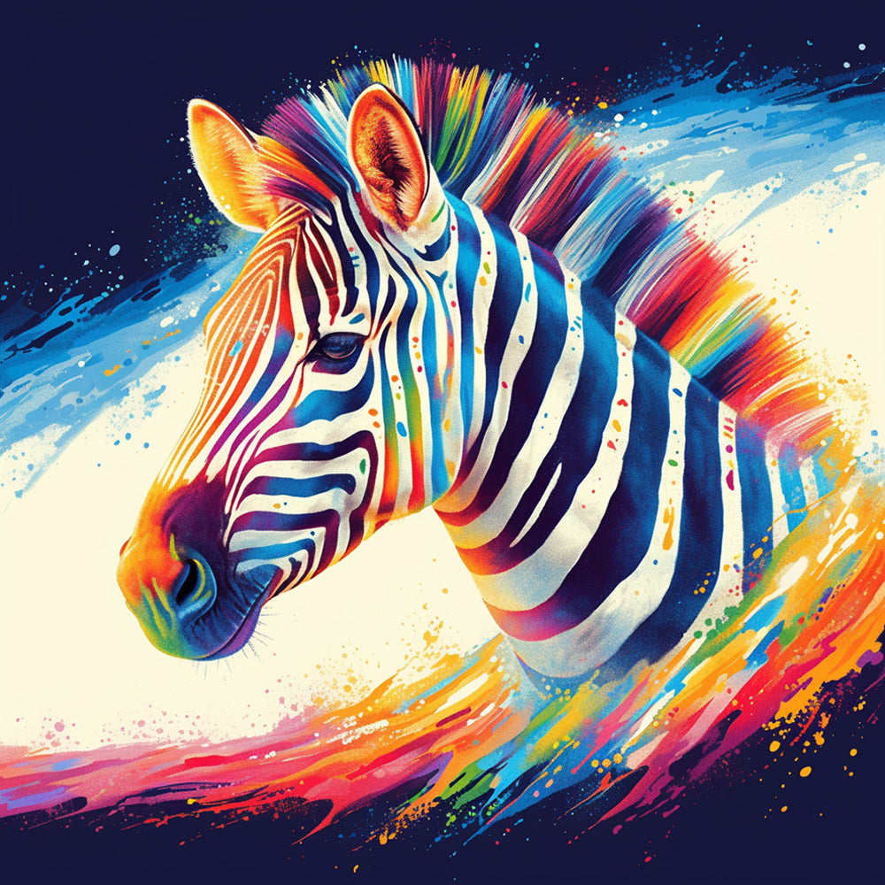 Kleurrijke Zebra Schilderen op Nummers
