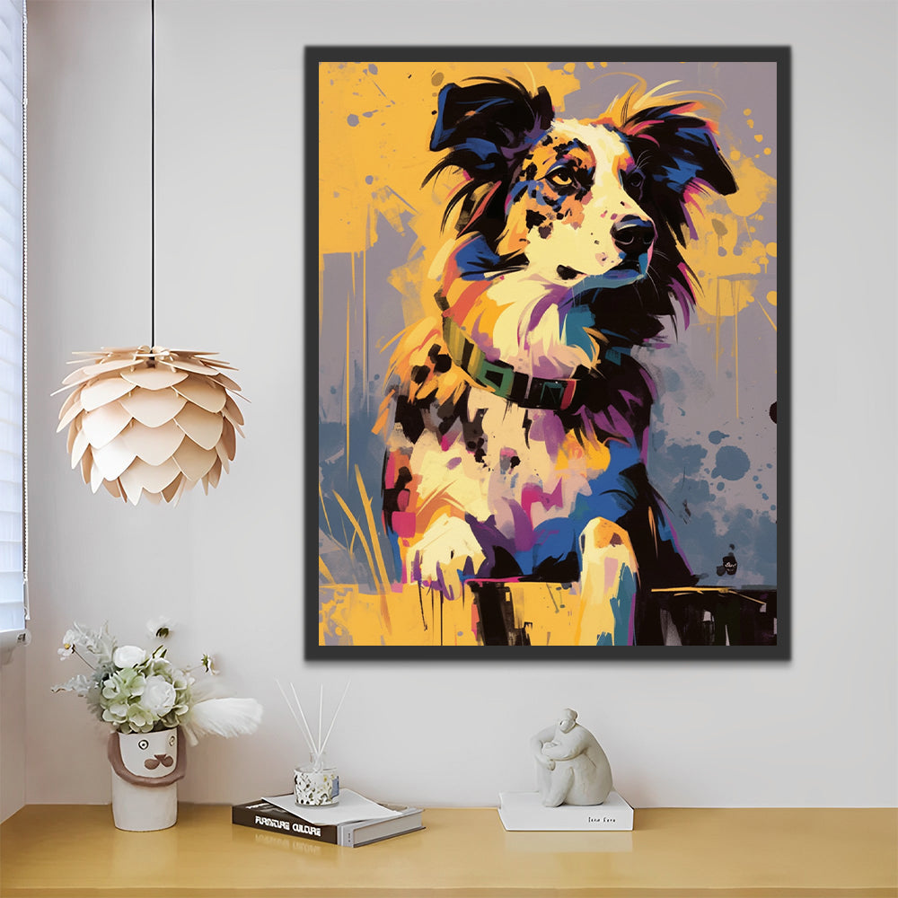 Knappe Border Collie Schilderen op Nummers