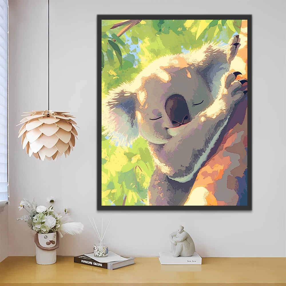 Koala slapend op een tak Schilderen op Nummers