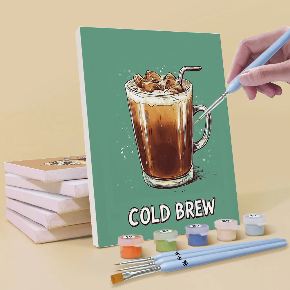 Koffie in Verschillende Smaken 6 Stuks Mini Schilderen op Nummers