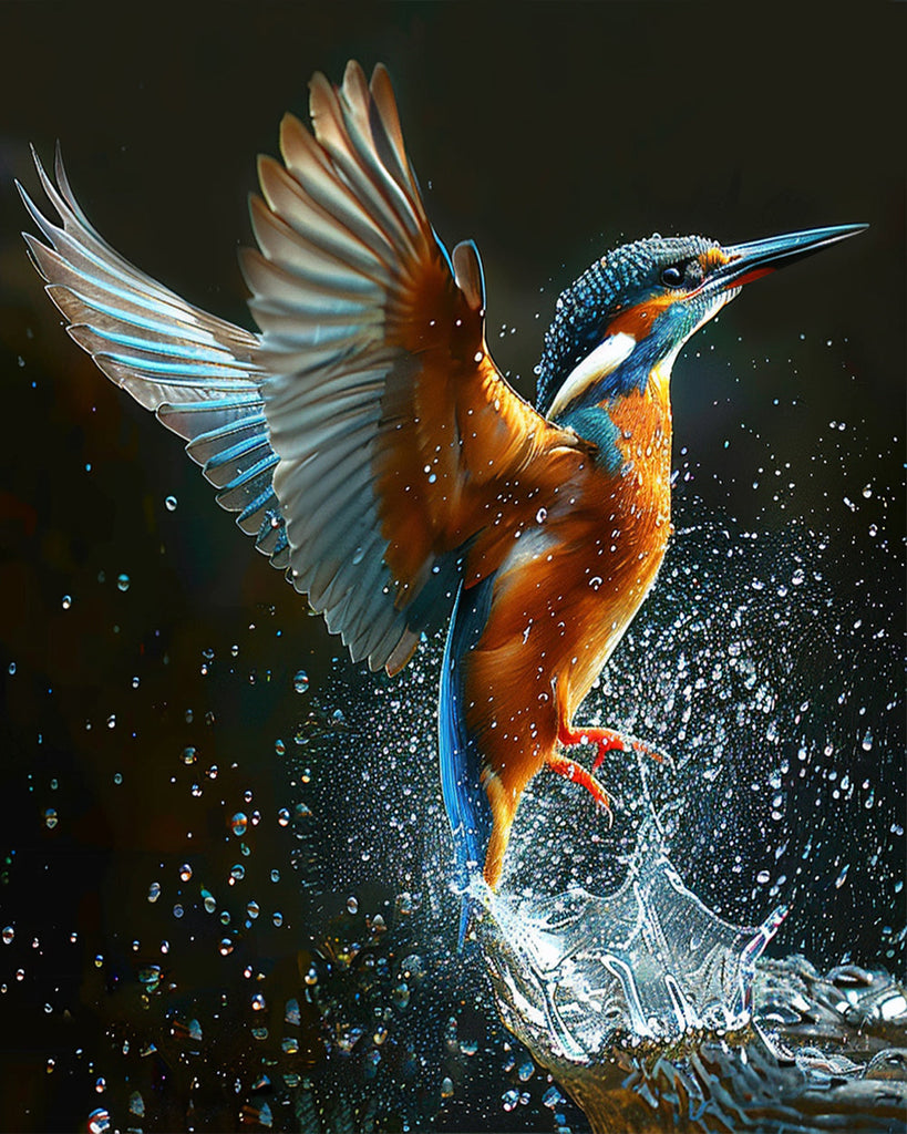 Kolibrie en Water Schilderen op Nummers