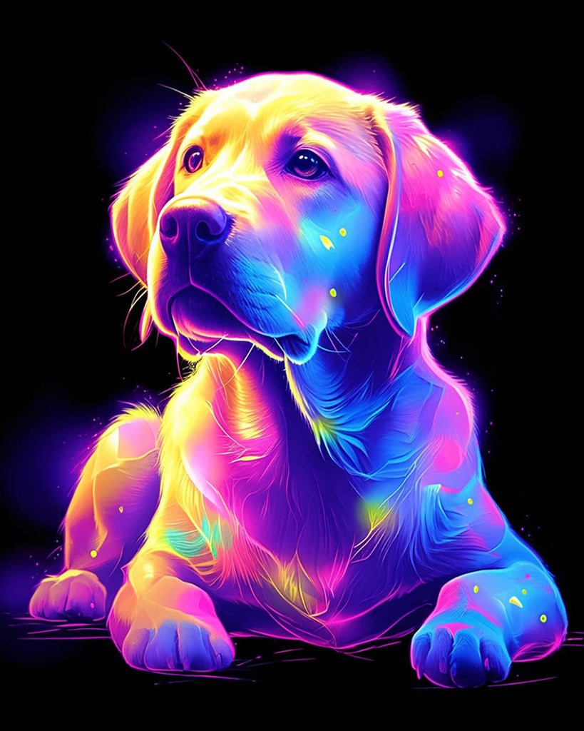 Labrador Gloeit in het Donker Schilderen op Nummers