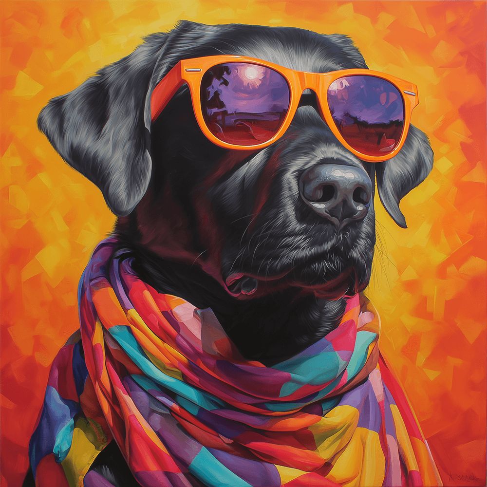 Labrador met een Kleurrijke Sjaal Schilderen op Nummers