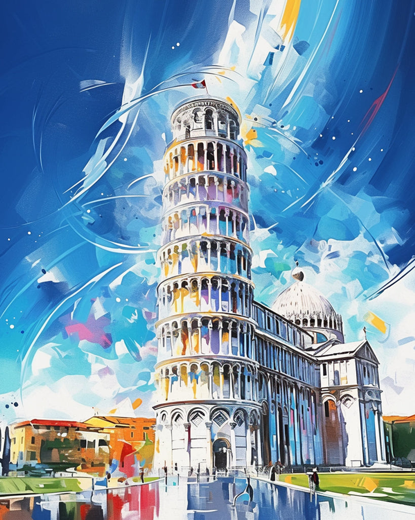 Landschap Scheve Toren van Pisa Schilderen op Nummers