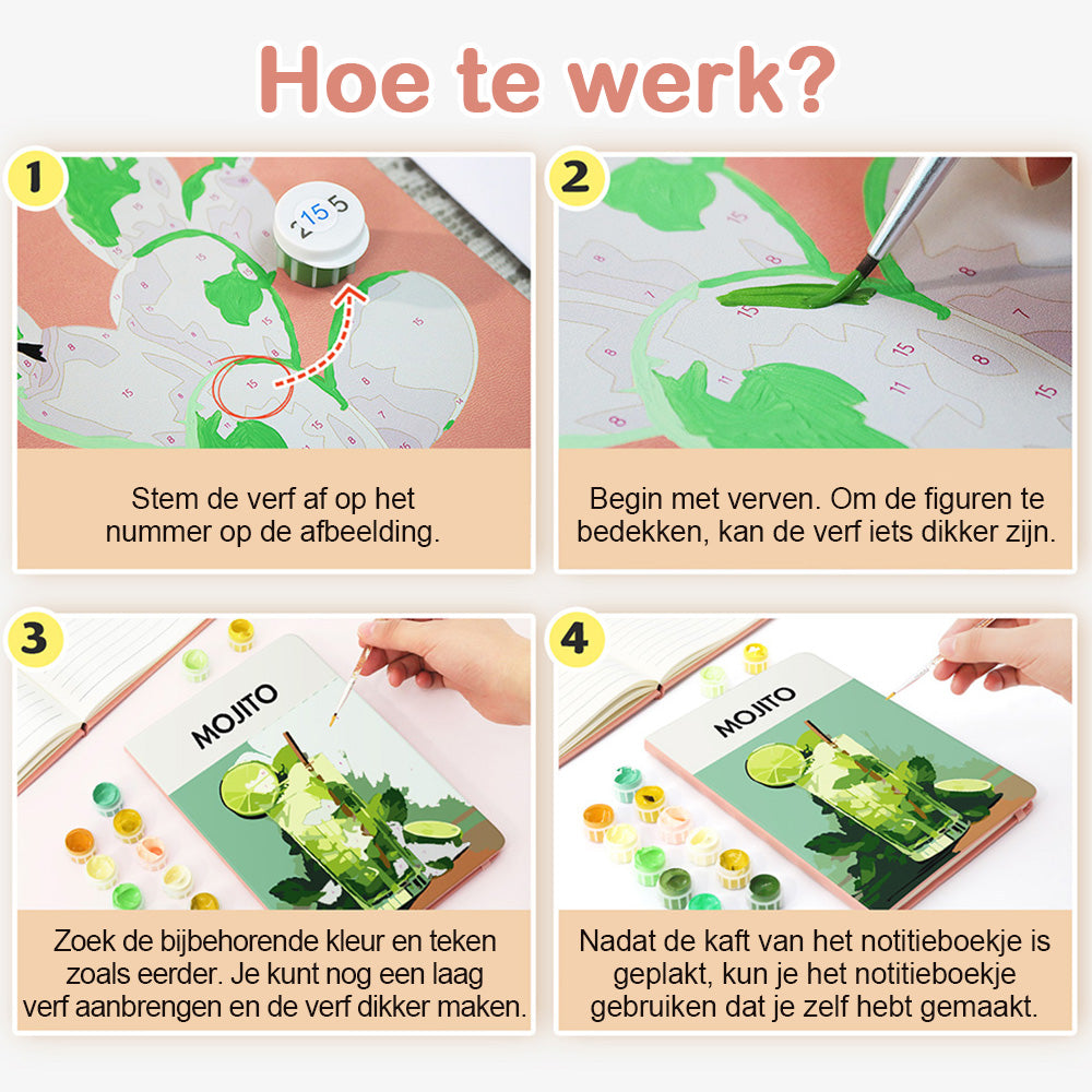Lemon Mojito Notitieboek Schilderen op Nummers