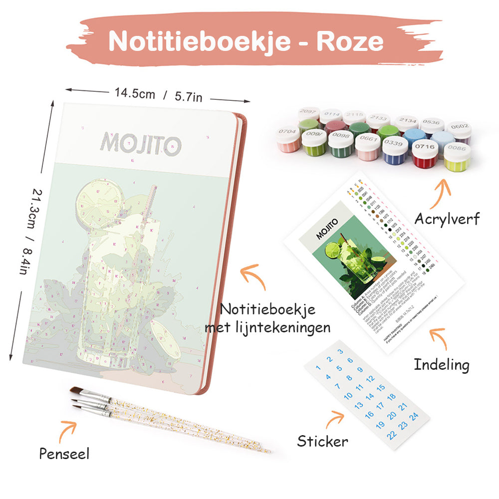 Lemon Mojito Notitieboek Schilderen op Nummers