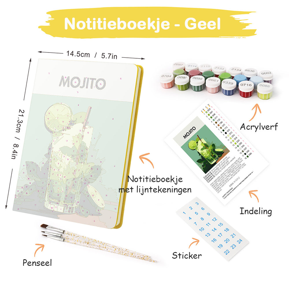 Lemon Mojito Notitieboek Schilderen op Nummers