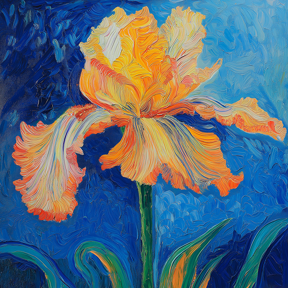 Levendige Oranje-gele Irissen Bloemen Mini Schilderen op Nummers
