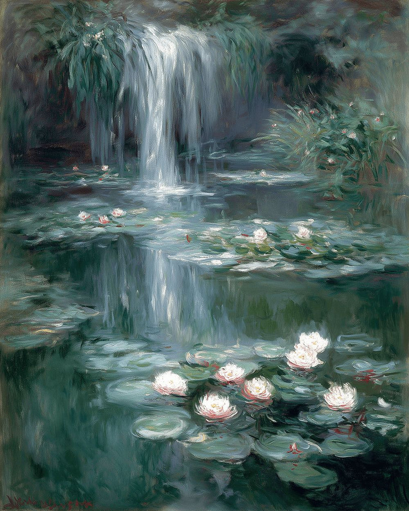 Lotusvijver met Waterval Schilderen op Nummers