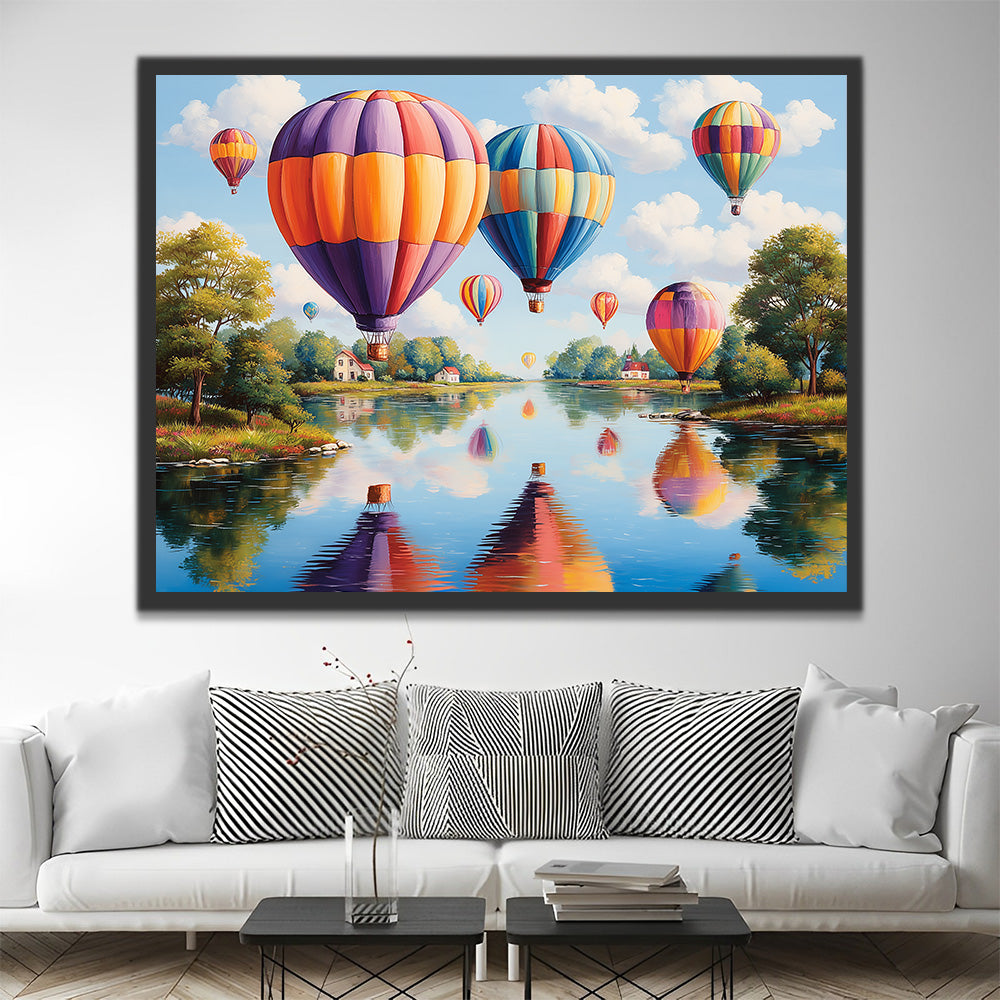 Luchtballonnen boven het Meer Schilderen op Nummers